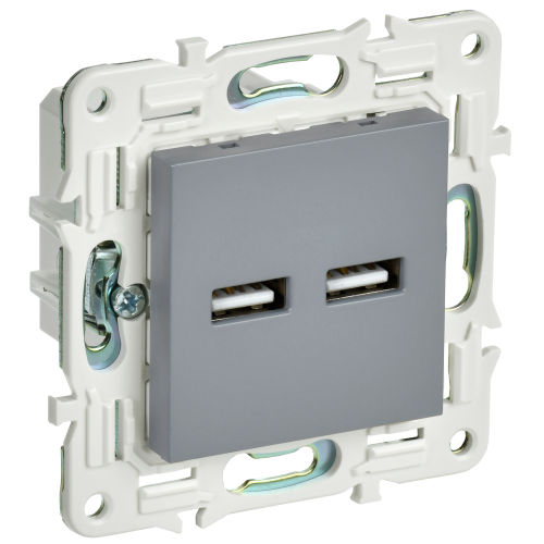 SKANDY Розетка USB A+A 3,1А SK-R15Gr серый IEK