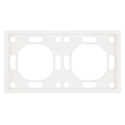 Рамка STEKKER, PFR00-5002-01 2-местная, серия Эмили, белый фарфор, soft touch