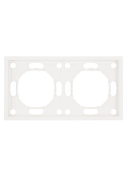 Рамка STEKKER, PFR00-5002-01 2-местная, серия Эмили, белый фарфор, soft touch