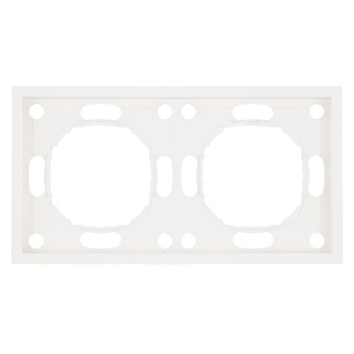 Рамка STEKKER, PFR00-5002-01 2-местная, серия Эмили, белый фарфор, soft touch