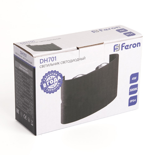 Светильник уличный светодиодный Feron DH701, 4*1W, 300Lm, 3000K, черный Светильник уличный светодиодный Feron DH701, 4*1W, 300Lm, 3000K, черный