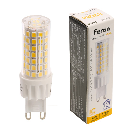 Лампа светодиодная диммируемая Feron LB-438 G9 10W 175-265V 2700K