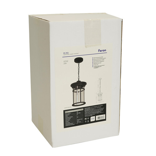 Светильник садово-парковый Feron PL765 на цепочке 60W 230V E27, черный