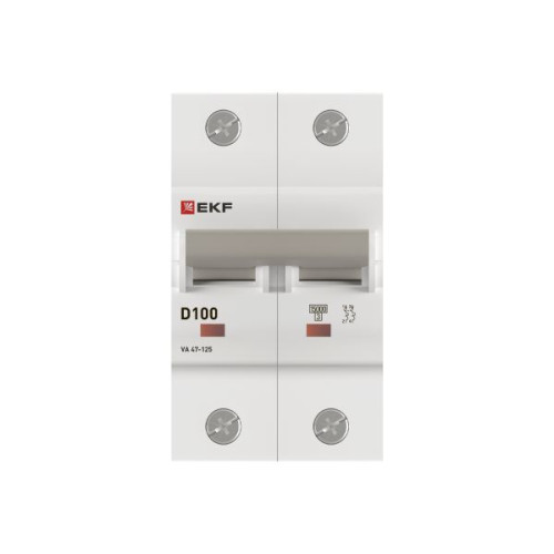 Авт. выкл. ВА 47-125 2P 100А (D) 15кА PROXIMA EKF Авт. выкл. ВА 47-125 2P 100А (D) 15кА PROXIMA EKF