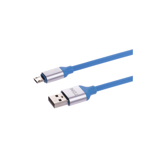 Дата-кабель, ДК 16, USB - micro USB, 1 м, силиконовая оплетка, голубой, TDM Дата-кабель, ДК 16, USB - micro USB, 1 м, силиконовая оплетка, голубой, TDM