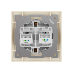 Розетка двойная телефонная RJ11  сл. кость 