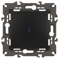 Выключатель 1-кл. СП Elegance 14-1102-05 10А IP20 250В 10AX с подсветкой механизм антрацит Эра Б0034219