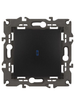 Выключатель 1-кл. СП Elegance 14-1102-05 10А IP20 250В 10AX с подсветкой механизм антрацит Эра Б0034219