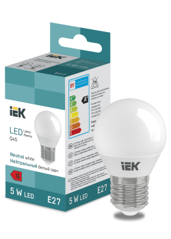 LED Globe G45 400lm 4000K E27 IEK