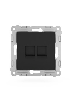 Розетка компьютерная 2-м СП Pixel RJ45 кат.5E механизм карбон TOKOV ELECTRIC TKE-PX-RC2-C14