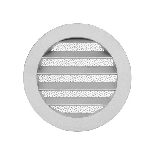 Решетка вентиляционная круглая алюминиевая с москитной сеткой, с фланцем d100, внеш. D125, TDM