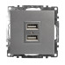Розетка USB 2-местная (механизм), STEKKER GLS10-7115-03, 250B, 2,1А, серия Катрин, серебро Розетка USB 2-местная (механизм), STEKKER GLS10-7115-03, 250B, 2,1А, серия Катрин, серебро