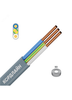 Кабель силовой ВВГ-Пнг(А)-LS 3x1,5ок(N,PE)-0,66 50м ТРТС