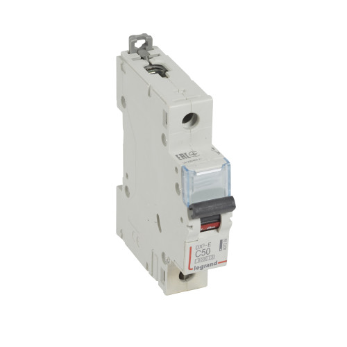 Автоматический выключатель DX³-E 6000 - 6 кА - тип характеристики C - 1П - 230/400 В~ - 50 А - 1 модуль