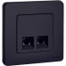 INSPIRIA Розетка компьютерная двойная RJ45 категория 6 UTP антрацит