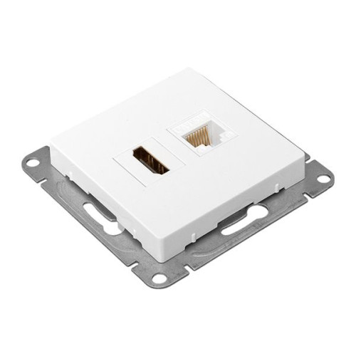 Механизм роз. HDMI+RJ45 (cat5), бел. Эпика EKF Механизм роз. HDMI+RJ45 (cat5), бел. Эпика EKF
