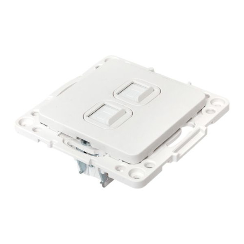 Стокгольм Механизм розетки RJ-45 2-местной белый EKF Стокгольм Механизм розетки RJ-45 2-местной белый EKF