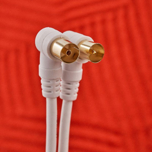 Шнур TV Plug - TV Jack 1.5м угловой бел. Rexant 18-0022 Шнур TV Plug - TV Jack 1.5м угловой бел. Rexant 18-0022