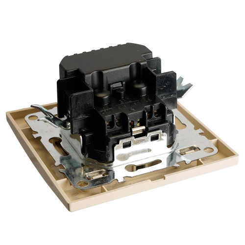 Розетка 1-местная с/з STEKKER, PST16-9016-02, 250В, 16А с USB+ type C, серия Эрна, слоновая кость