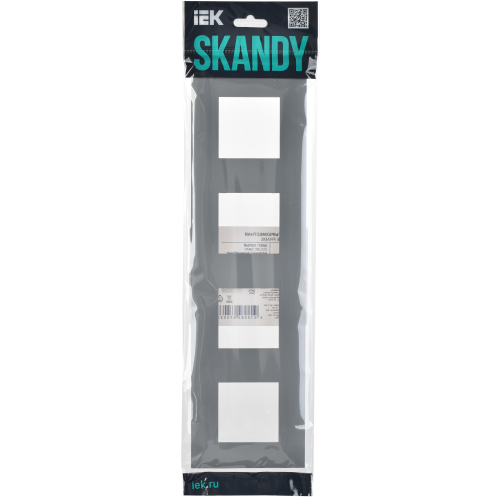 SKANDY Рамка 4-местная SK-F04Gr серый IEK