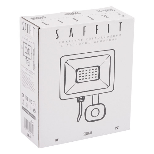 Светодиодный прожектор SAFFIT с выносным датчиком SFL80-30 IP65 30W 6400K черный
