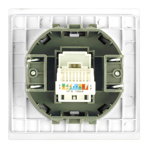 Розетка компьютерная 1-местная RJ-45 (механизм), STEKKER, серия Мия, RST00-3117-01, белая магнолия Розетка компьютерная 1-местная RJ-45 (механизм), STEKKER, серия Мия, RST00-3117-01, белая магнолия