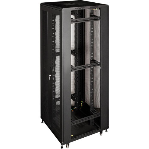 Шкаф серверный Lanmaster Business (TWT-CBB-47U-8X12-P1) 47U 800x1200мм пер.дв.перфор. задн.дв.перфор.2-хст. 2 бок.пан. 800кг черный