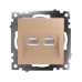 Розетка компьютерная 2-местная RJ-45 (механизм) STEKKER GLS00-7109-08, серия Катрин, золото Розетка компьютерная 2-местная RJ-45 (механизм) STEKKER GLS00-7109-08, серия Катрин, золото