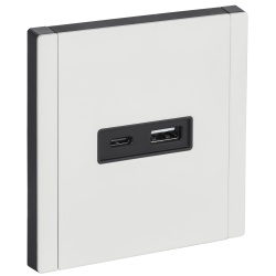 FORTE&PIANO Розетка USB A+C 18Вт FP251M металл белый IEK