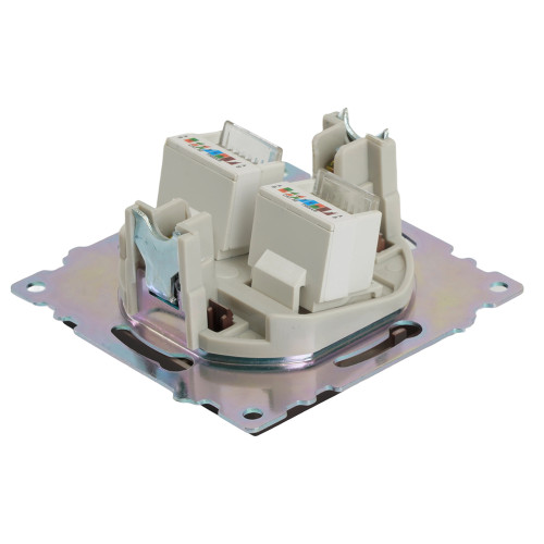 Розетка компьютерная 2-местная RJ-45 (механизм) STEKKER GLS00-7109-04, серия Катрин, шоколад Розетка компьютерная 2-местная RJ-45 (механизм) STEKKER GLS00-7109-04, серия Катрин, шоколад