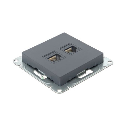 Механизм роз., RJ45 - 2шт, (cat5), графит., Эпика EKF Механизм роз., RJ45 - 2шт, (cat5), графит., Эпика EKF