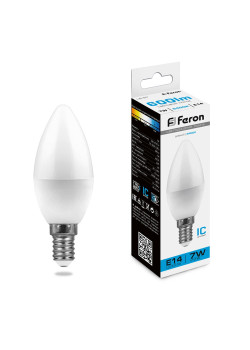 Лампа светодиодная Feron LB-97 Свеча E14 7W 175-265V 6400K