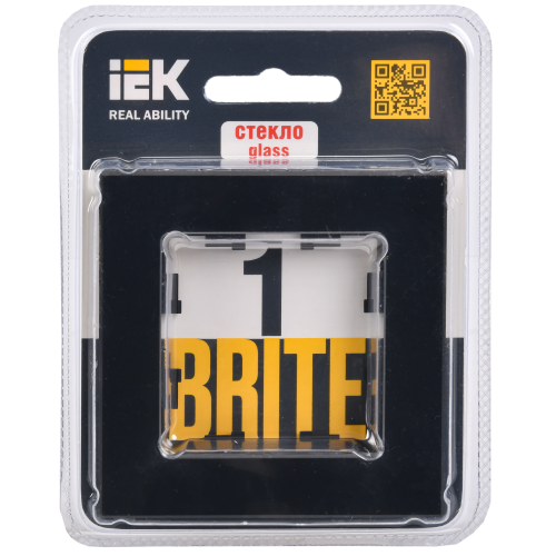 BRITE Рамка 1 -местная РУ-1-2-БрЧ стекло черный IEK