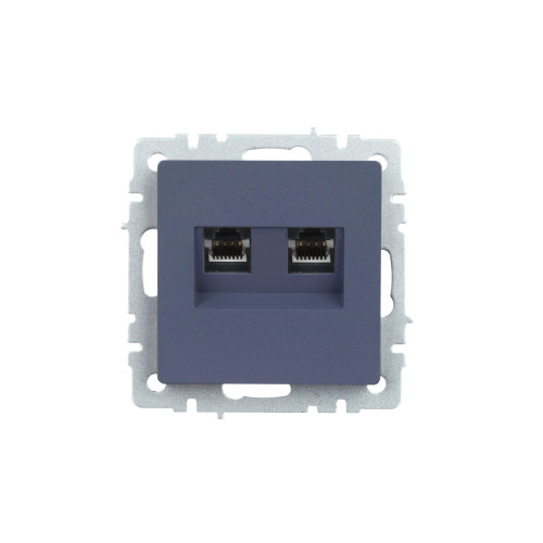 BRITE Розетка компьютерная двойная RJ45 кат.5E РК10-2-БрМ маренго IEK BRITE Розетка компьютерная двойная RJ45 кат.5E РК10-2-БрМ маренго IEK