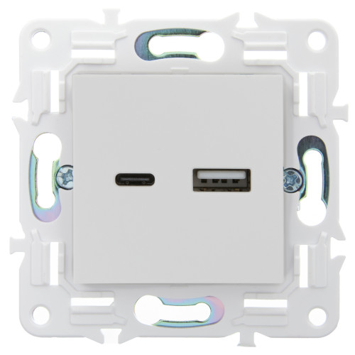 SKANDY Розетка USB A+C 18Вт SK-R13W арктический белый IEK SKANDY Розетка USB A+C 18Вт SK-R13W арктический белый IEK