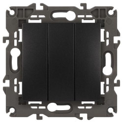 Выключатель 3-кл. СП Elegance 14-1107-05 10А IP20 250В 10AX механизм антрацит Эра Б0034254