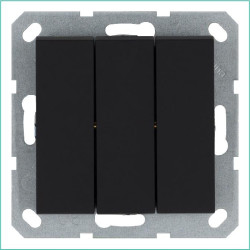 Выключатель 3-кл. 10А IP20 механизм черн. матовый soft touch Jasmart G3031PB