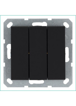 Выключатель 3-кл. 10А IP20 механизм черн. матовый soft touch Jasmart G3031PB