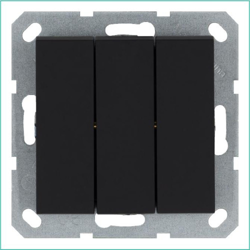 Выключатель 3-кл. 10А IP20 механизм черн. матовый soft touch Jasmart G3031PB