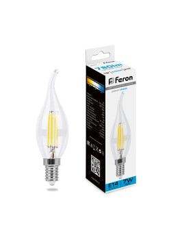 Лампа светодиодная Feron LB-67 Свеча на ветру E14 7W 230V 6400K