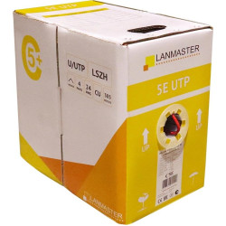 Кабель информационный Lanmaster LAN-5EUTP-PT-LSZH-BK кат.5E UTP 4 пары 24AWG LSZH внутренний 305м черный