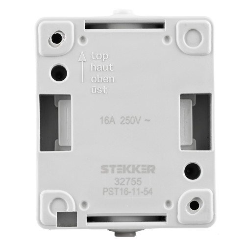 Розетка 1-местная с крышкой с/з STEKKER, PST16-11-54, пластик АВS, 250В, 16А, IP54, серый/графит Розетка 1-местная с крышкой с/з STEKKER, PST16-11-54, пластик АВS, 250В, 16А, IP54, серый/графит