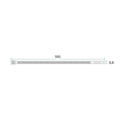 Хомут кабельный 3.6х150 нейлон. бел. (уп.100шт) PROCONNECT 57-0150-4