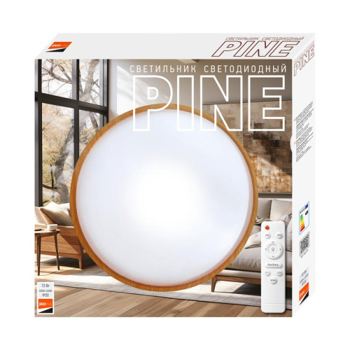 Светильник светодиодный декоративный PPB PINE 72Вт DIM 3000-6500К IP20 D485х75 настенно-потолочный бытовой с пультом JazzWay 5052680 Светильник светодиодный декоративный PPB PINE 72Вт DIM 3000-6500К IP20 D485х75 настенно-потолочный бытовой с пультом JazzWay 5052680