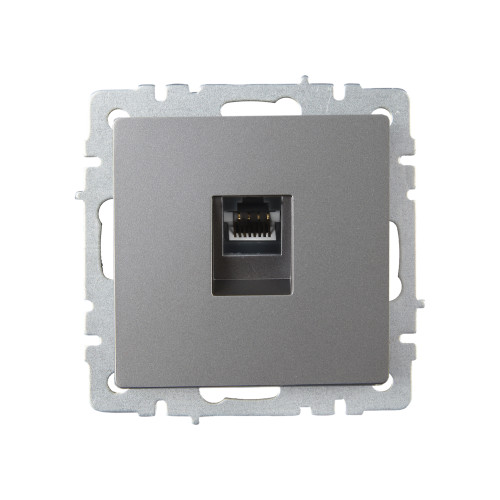 BRITE Розетка компьютерная RJ45 кат.6 РК11-БрС сталь IEK BRITE Розетка компьютерная RJ45 кат.6 РК11-БрС сталь IEK