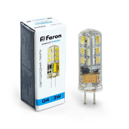 Лампа светодиодная Feron LB-422 G4 3W 12V  6400K