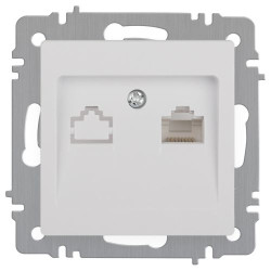 Розетка Intro Accent 6-303-01 информационная RJ45 IP20 СУ бел. Intro Б0063624