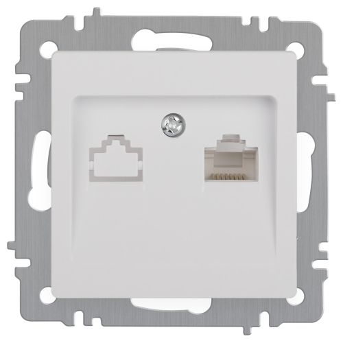 Розетка Intro Accent 6-303-01 информационная RJ45 IP20 СУ бел. Intro Б0063624