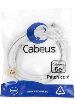 Cabeus PC-UTP-RJ45-CAT.5E-3M-WH-LSZH