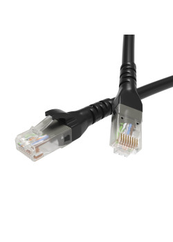 Патч-корд неэкранированный CAT5E U/UTP 4х2, LSZH, черный, 5.0м